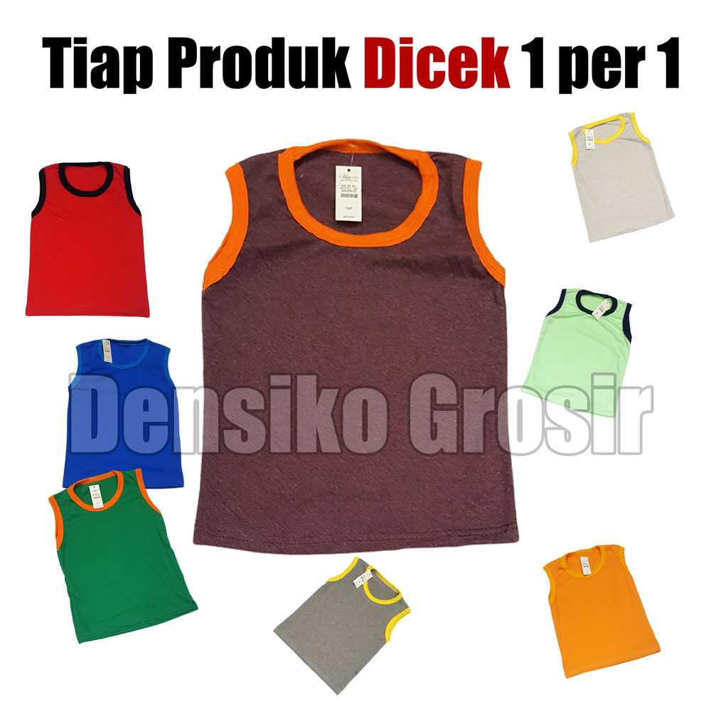 Baju Anak Kaos Kutung (3) Baju Tanpa Lengan Sleeveless Katun Kaos Singlet Harian