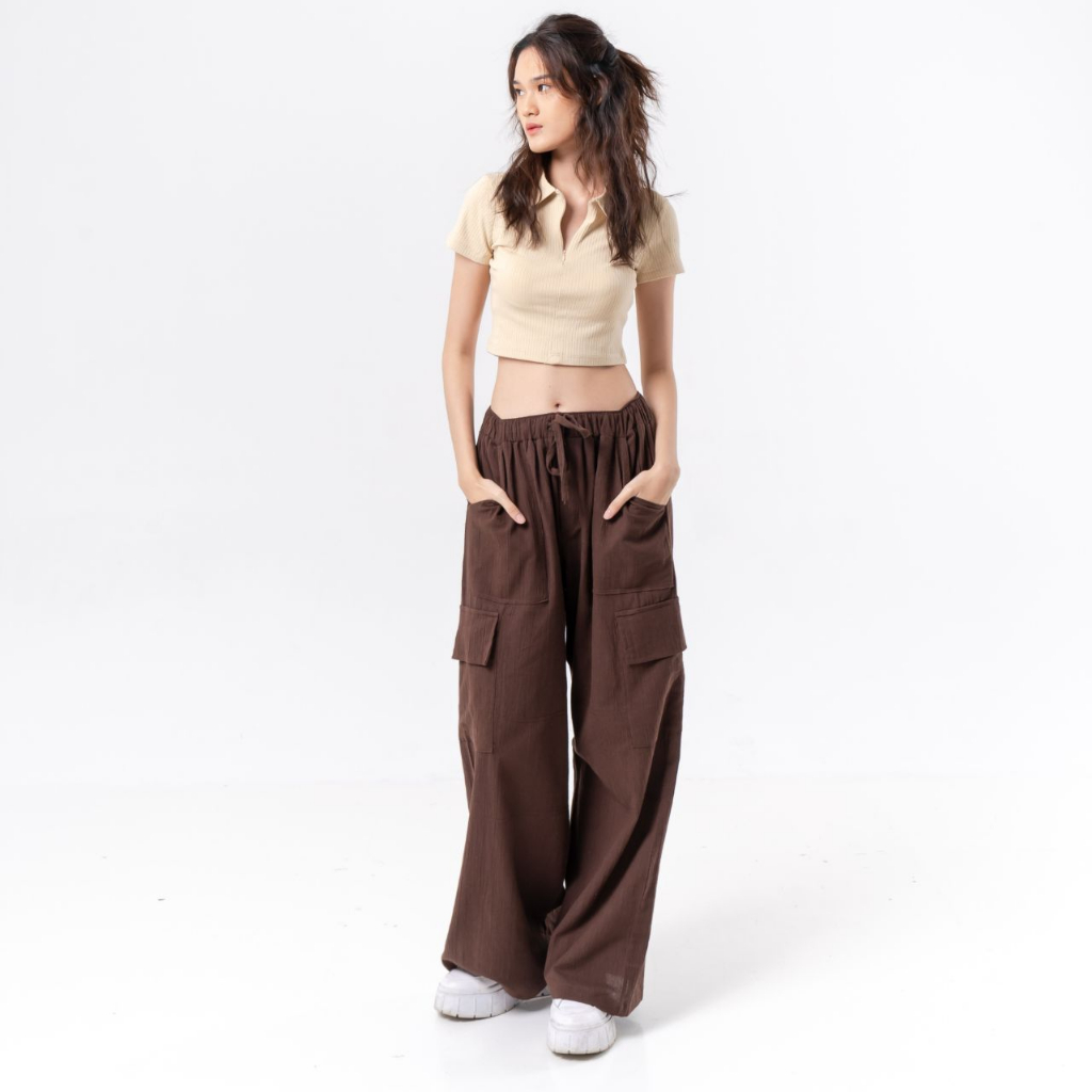 AIJO -Jennie Cargo Pants  - Linen Cargo