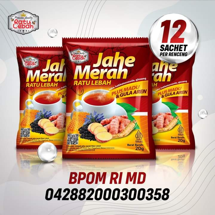 

Jahe Merah Super Ratu Lebah - 1 Renceng 10 Sachet Minuman Kesehatan
