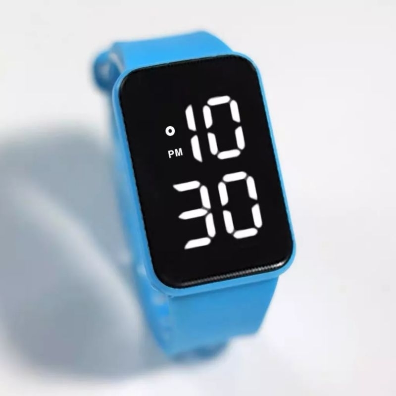 JAM LED DIGITAL POLOS GAYA SENTUH RUBBER UNISEX