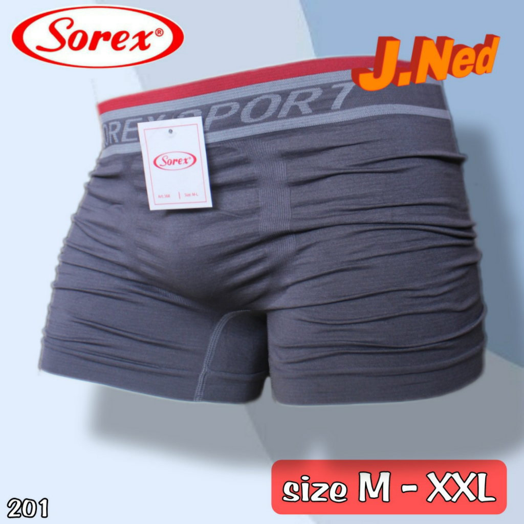 J201D ( HARGA 2 PCS ) CELANA DALAM PRIA BOXER SOREX SIZE M - XXL