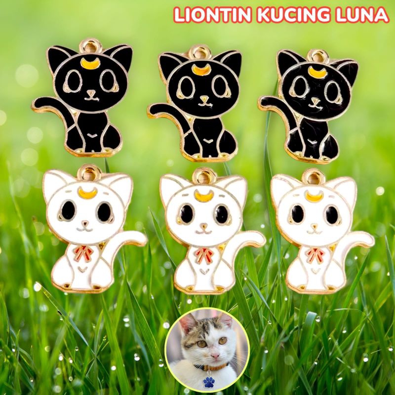 LIONTIN KUCING LUNA 1 PCS || CHARM ENAMEL