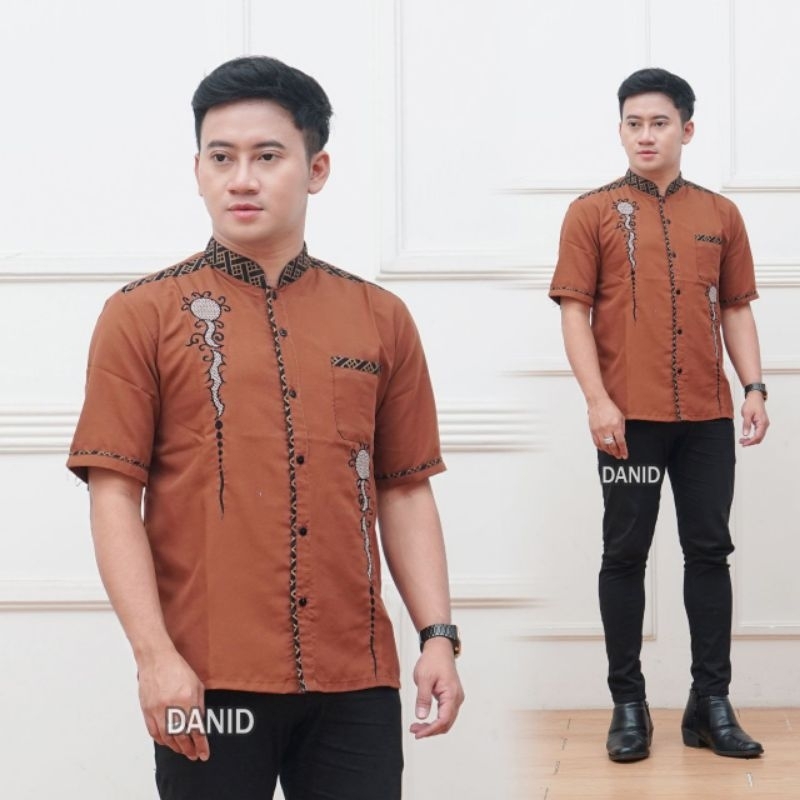 Baju Koko syubbanul muslim azzahir koko baju Kombinasi Batik Bordir