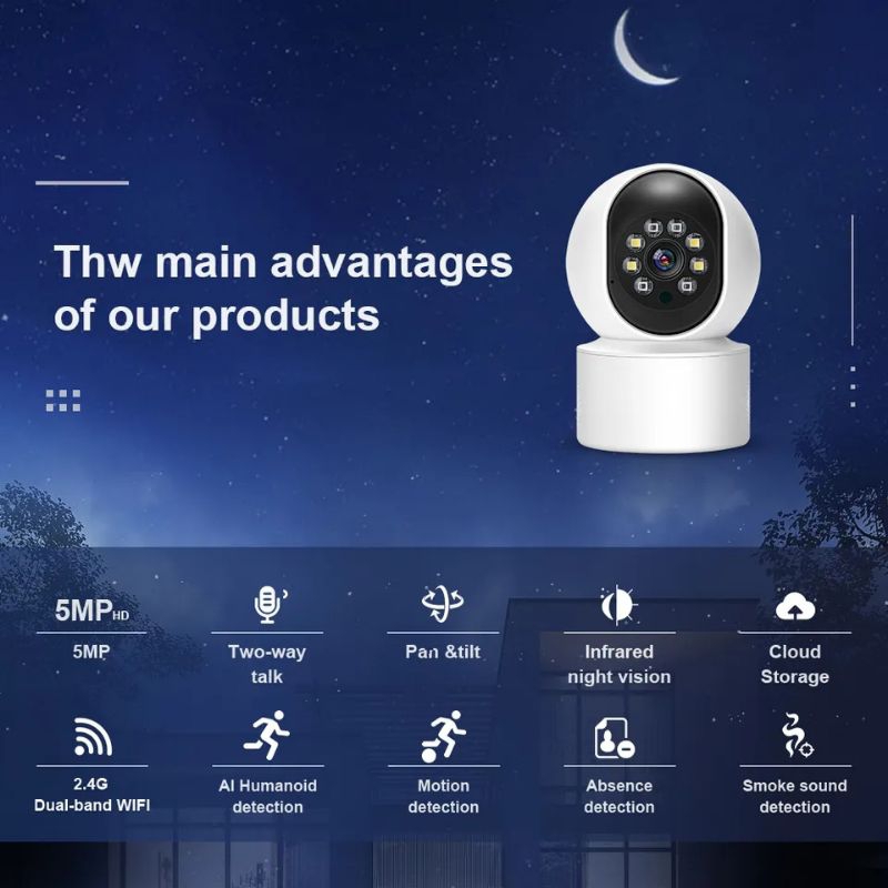 New cctv ip camera smart wifi v380pro 8mp HD 1080p cctv wireless auto tracking malam infrared
