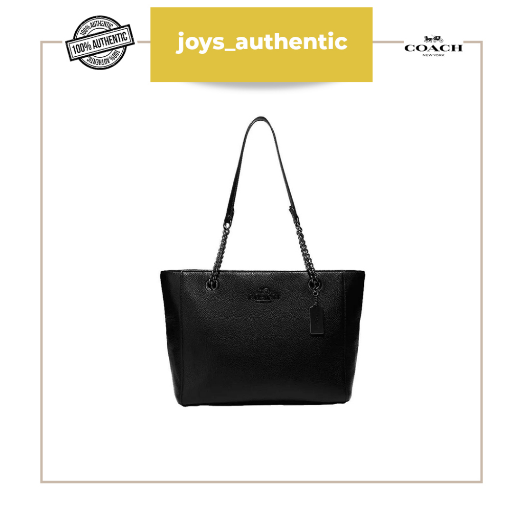 Tas Wanita Coach Cammie Chain Tote in Hitam Black Woman Bag Authentic Original