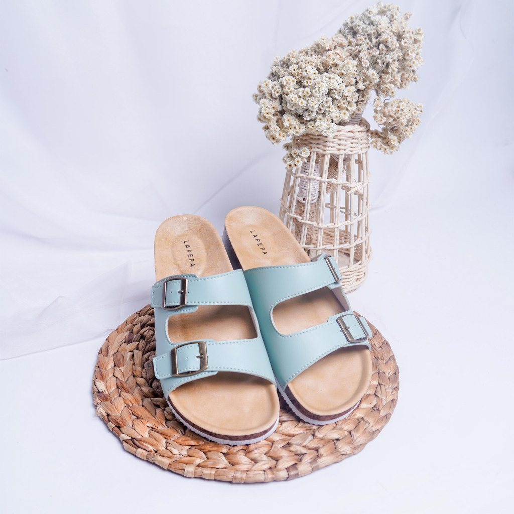 Adarastore - Lapepa JINNY SERIES Sandal Wanita Casual Sendal Slop Puyuh Bekinian Model Birken Ban Dua