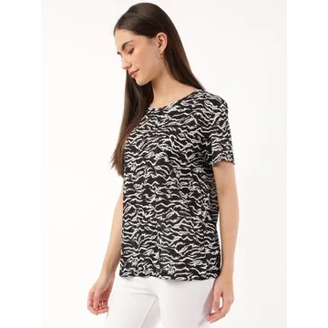 BLOUSE WANITA MOTIF BUNGA LENGAN PENDEK