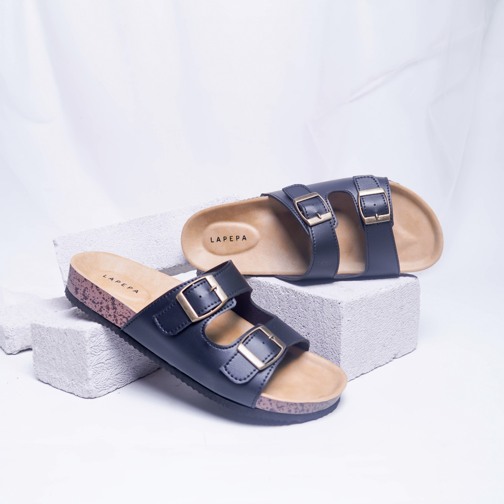 Adarastore - Lapepa JINNY SERIES Sandal Wanita Casual Sendal Slop Puyuh Bekinian Model Birken Ban Dua