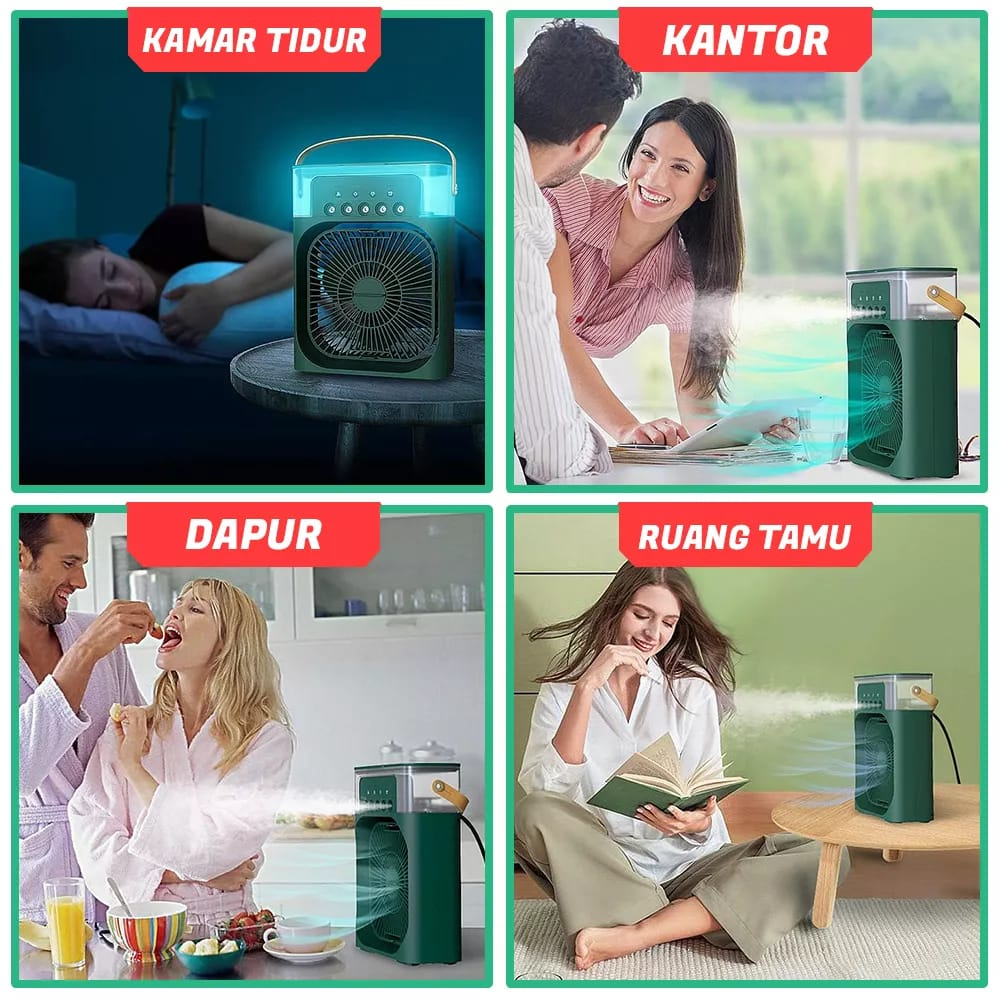 PROMO Ac Mini Humidifier Cooler Portable + Kipas Angin Pendingin Ruangan Mini