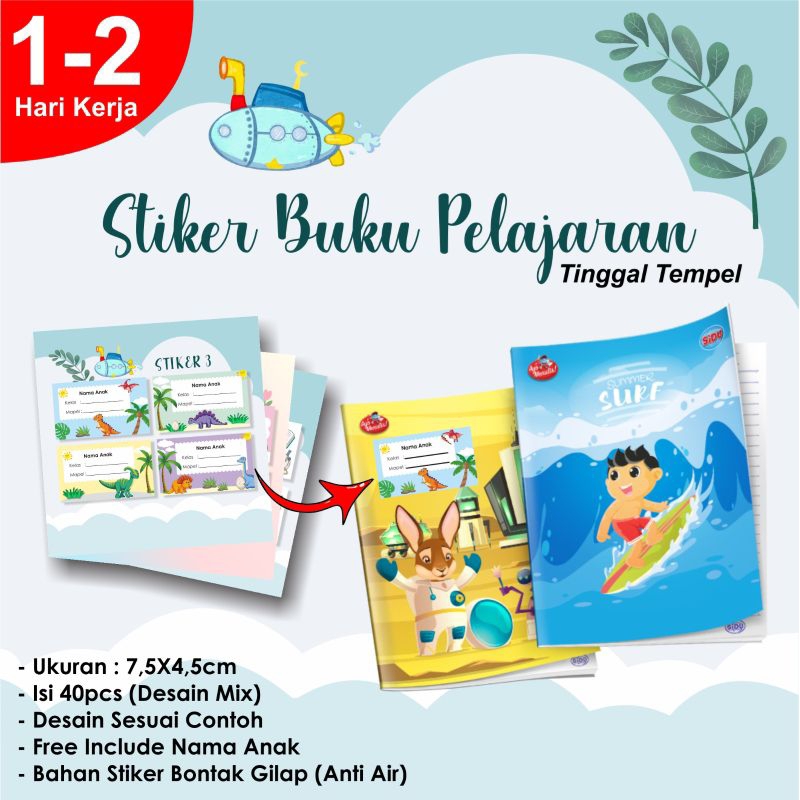 

[ISI 40PCS] Stiker Buku Pelajaran | Stiker Mapel | Label Buku Tulis | Sticker Buku Custom Murah