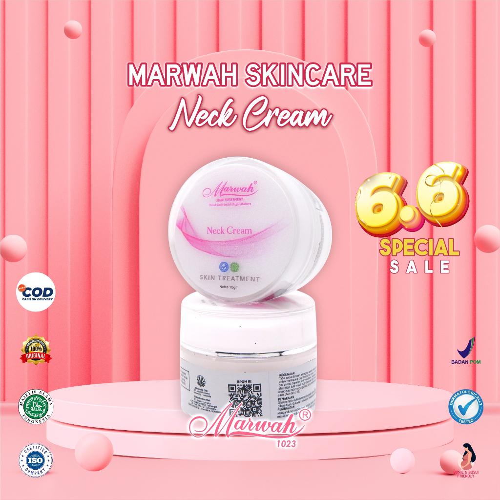 Marwah Skincare Neck Cream Original BPOM Krim Pemutih Pencerah Pelembab Kulit Leher