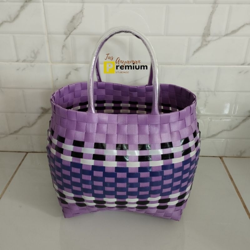 (UK 3 Sarung) 21x14x21 cm Tas Anyaman/Tas Hampers/Tad Berkat/Tas souvenir Premium Situbondo