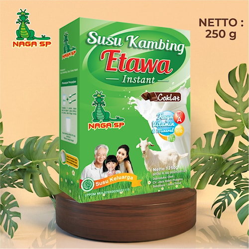 

Susu Kambing Etawa Naga SP/Susu Kesehatan/Rendah Gula 250g (RASA COKLAT)