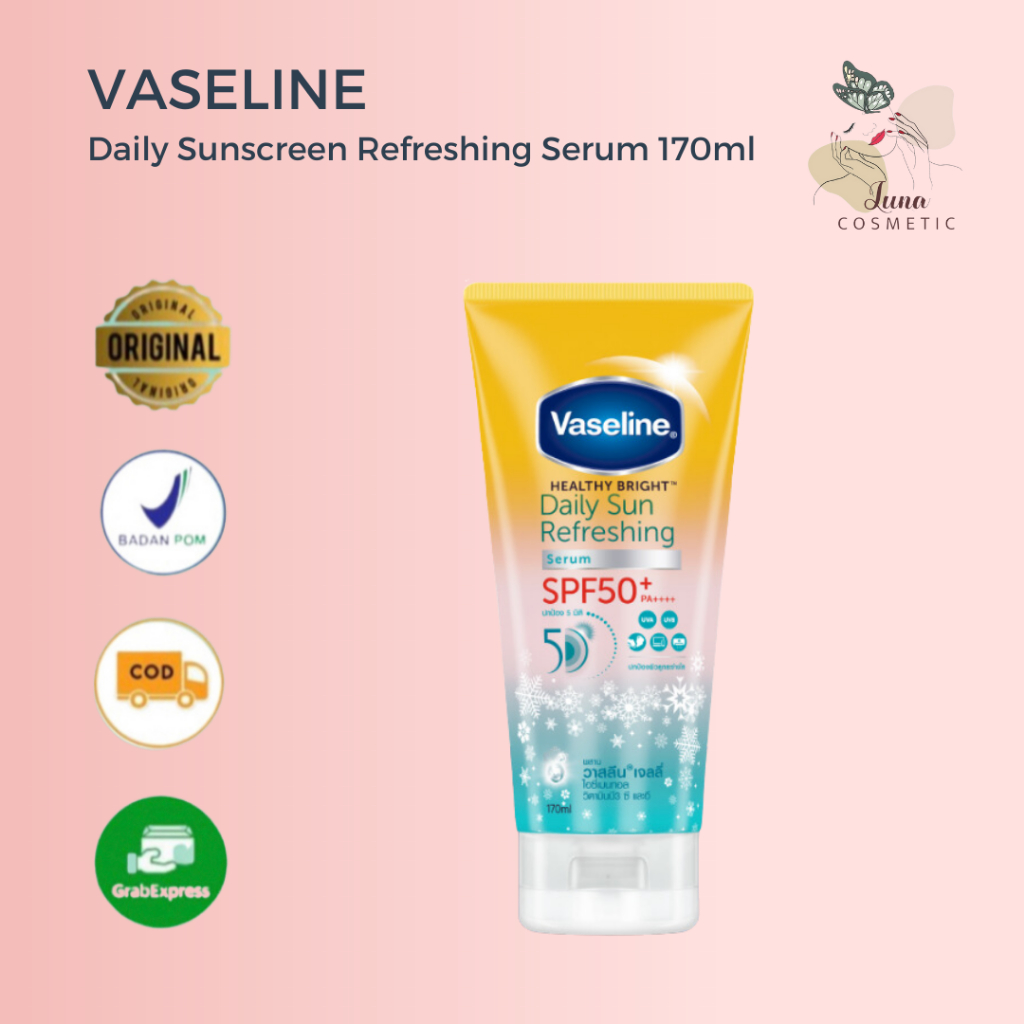 Vaseline SPF50 Refreshing Daily Sunscreen Serum Perlindungan UVA UVB 170ml