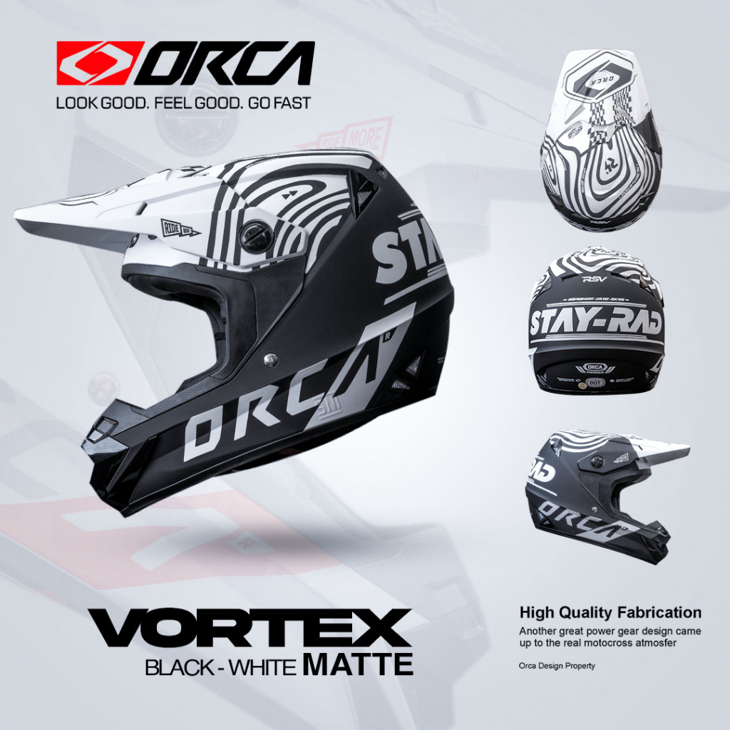 KSR ONEONENINE - HELM ORCA VORTEX BLACK WHITE MATTE