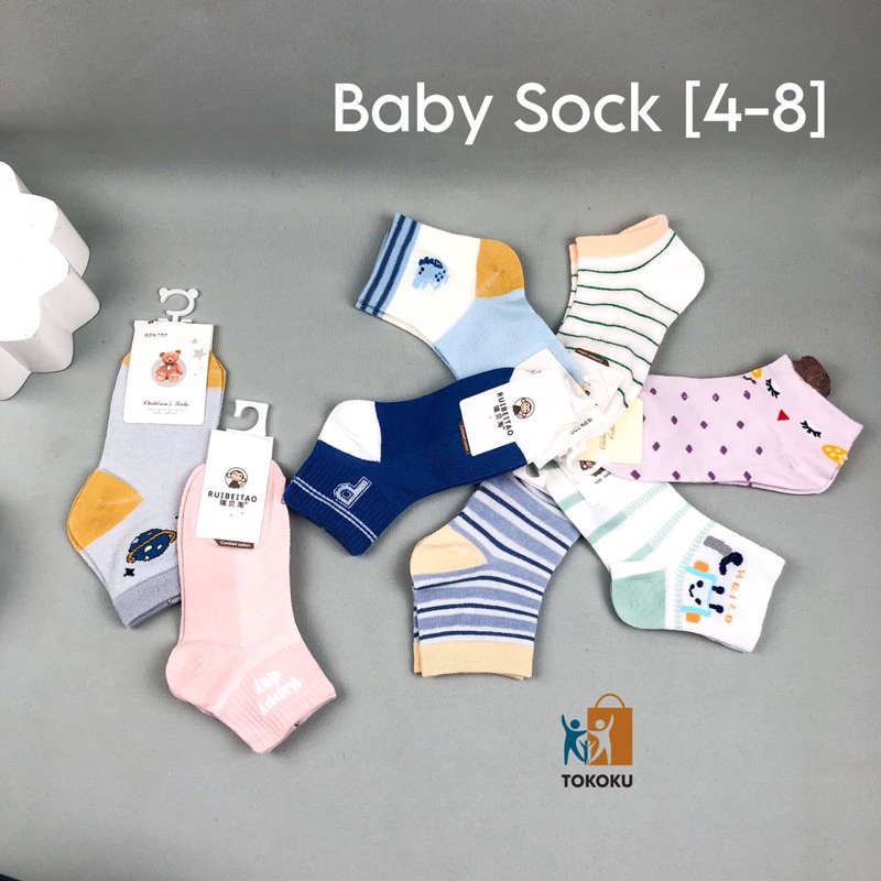 [5 PASANG] (4-8) Kaos Kaki Anak Lucu Kartun Kaus Kaki Bayi Baby Lucu Pria &amp; Wanita Kaoskaki Import
