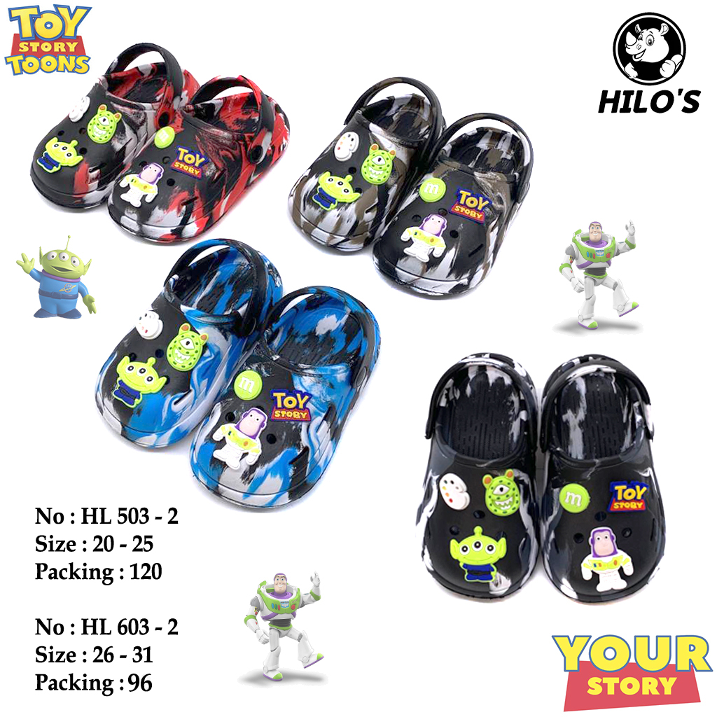 Sandal Baim Anak Stiker Toy Motif Loreng Lucu Kekinian Tali Belakang Uk.20-31