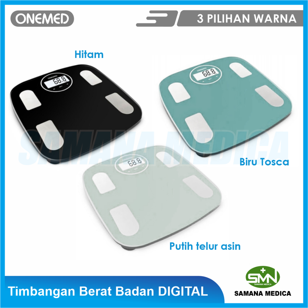 Timbangan Berat Badan Digital ONEMED EF872H - Pengukur Indeks Massa Tubuh (BMI) - ada 3 pilihan Warna