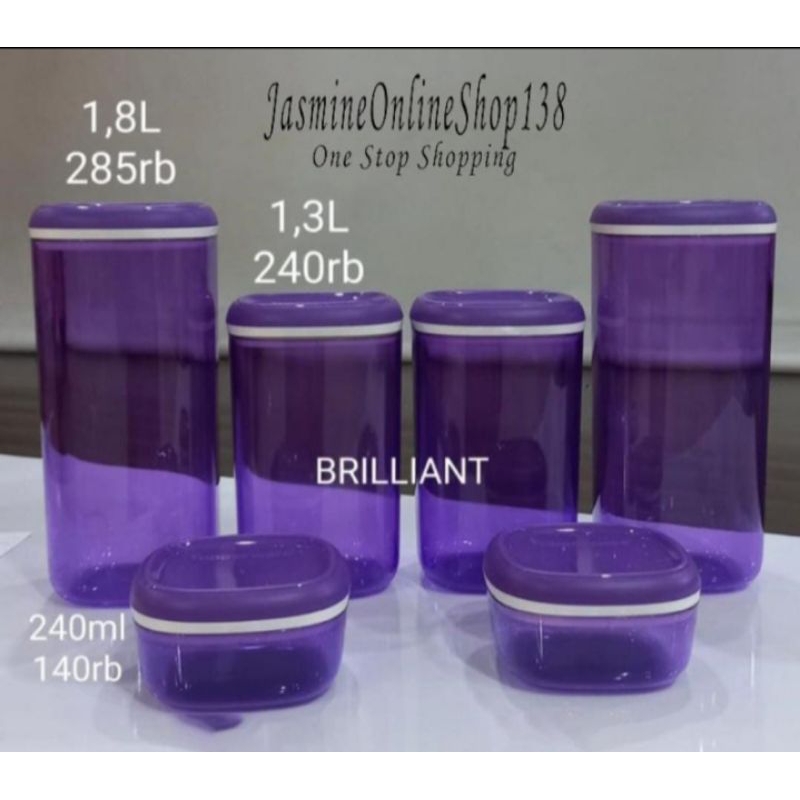 TUPPERWARE CRYSTAL CANISTER SET(6) - PURPLE