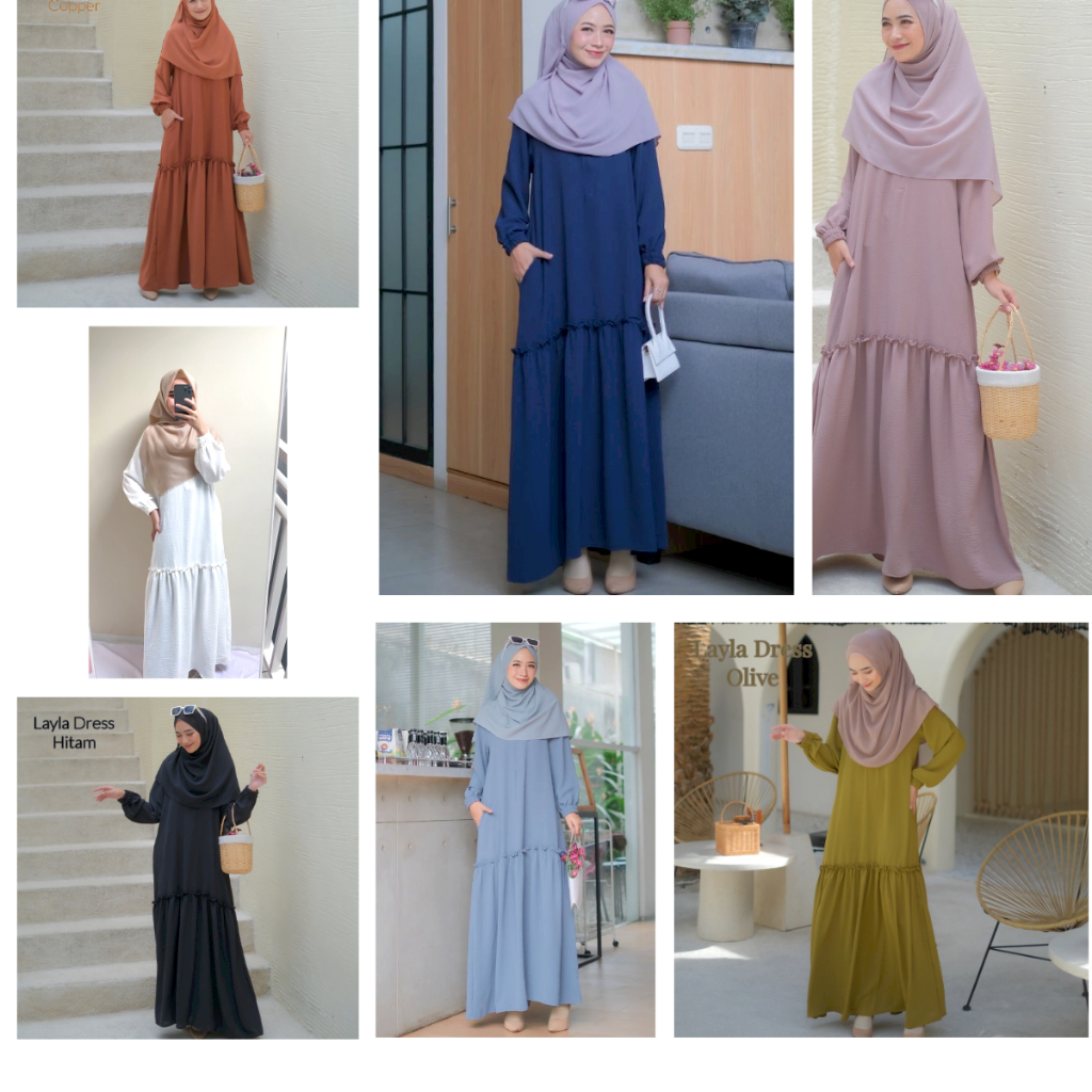 Layla Gamis / Gamis Casual / Gamis Busui / Baju Muslim Wanita Nyaman Busui