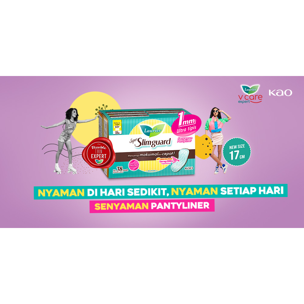 LAURIER SLIMGUARD 17cm 38pads  PEMBALUT WANITA SANITARY PAD