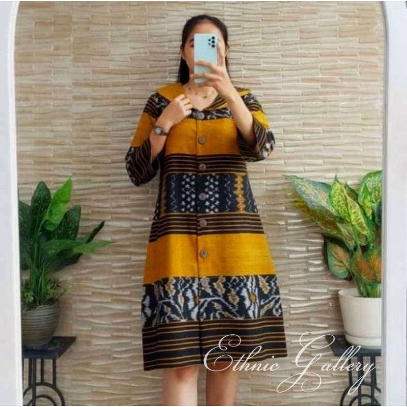 ETHNIC TUNIK TENUN JEPARA BAJU TENUN BLANKET ATASAN TENUN WANITA
