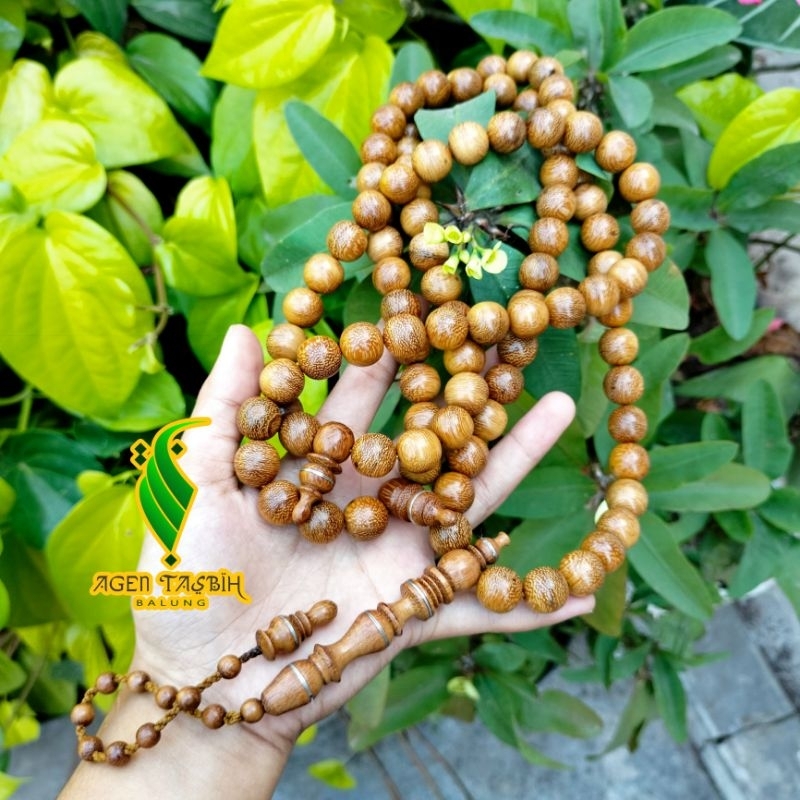 Tasbih Super Jumbo Kayu Kelor emas size 12mm