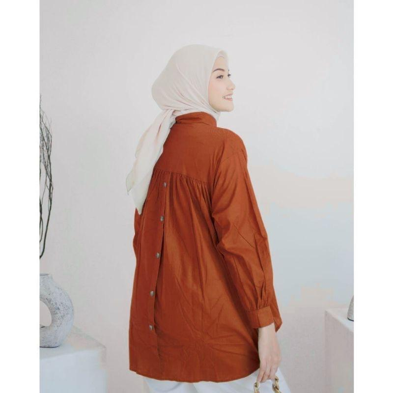 Blouse Top Atasan Wanita Katun linen Polos Premium Murah Oversize