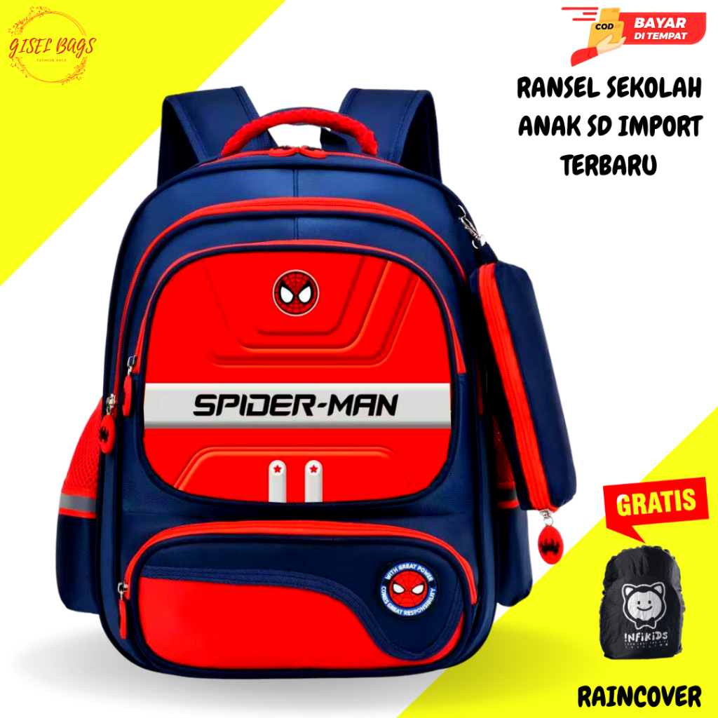 Tas Ransel Sekolah Anak Laki laki Tas Sekolah Anak Anti Air Model Korea Import Tebal