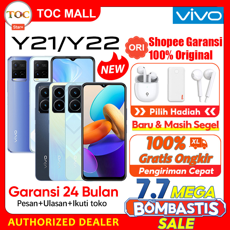 Vivo Y27 / VIVO Y22 RAM 6GB +6GB ROM 128GB hp vivo Original Handphone vivo murah bisa cod bisa cicilan 0% bunga pinjaman Gratis ongkir 100% Garansi Resmi