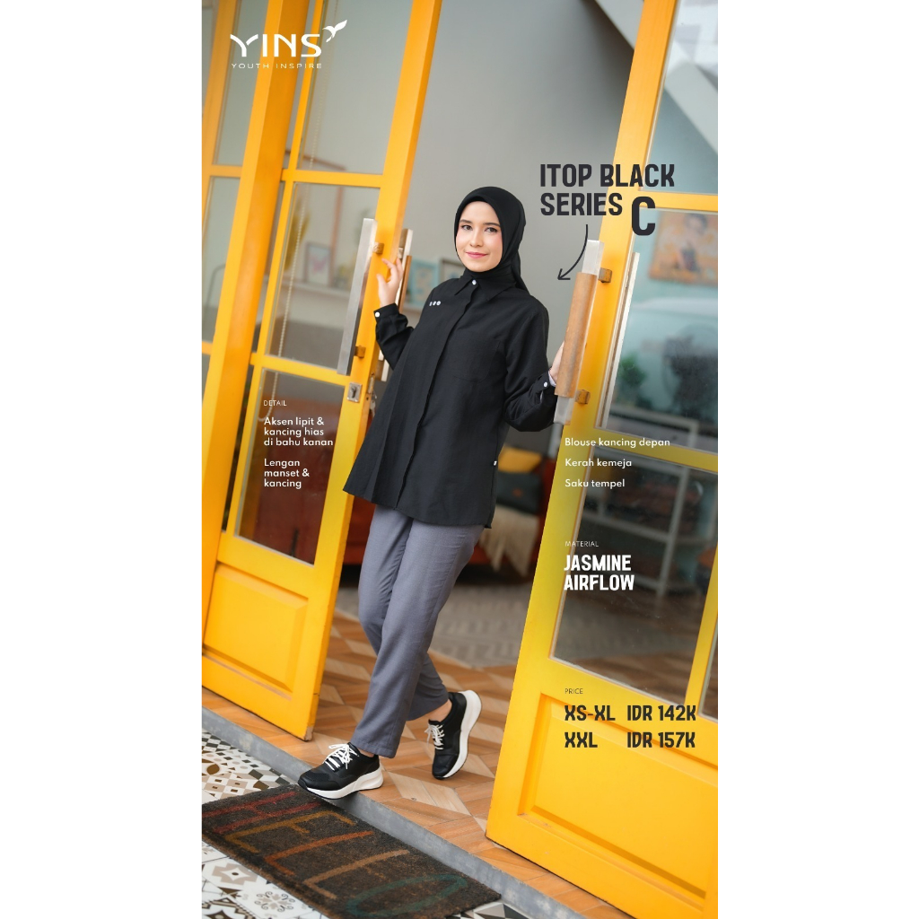 Inspire ITU BLACK SERIES Tunik Hitam Bahan Jasmine Airflow Dengan Varian Model Kekinian Muslim OOTD