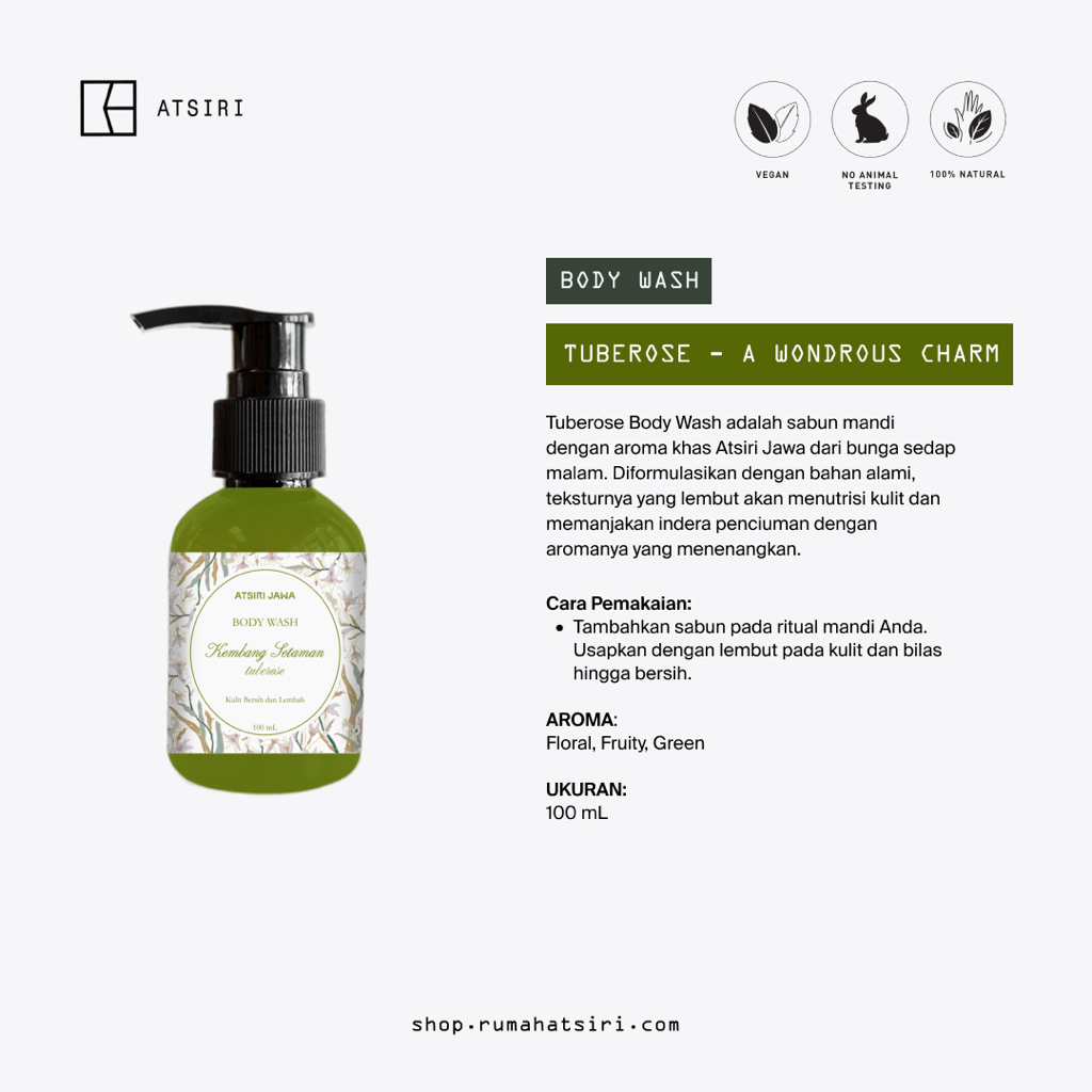 Rumah Atsiri Tuberose Kembang Setaman Body Wash by Atsiri Jawa