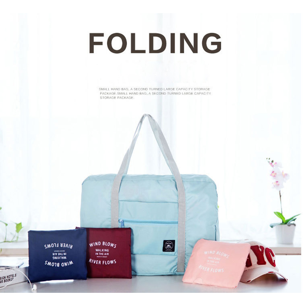 T&amp;Y  Travel Bag Hand Carry Waterproof Foldable Tas Travel Lipat Motif Besar Tas Koper Lipat Jinjing Polos Murah Import