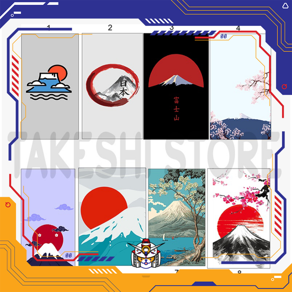 【QTakasi】NOREN TIRAI KEDAI JEPANG MOTIF GUNUNG FUJI PRINTING BISA REQUEST DESIGN DAN MOTIF