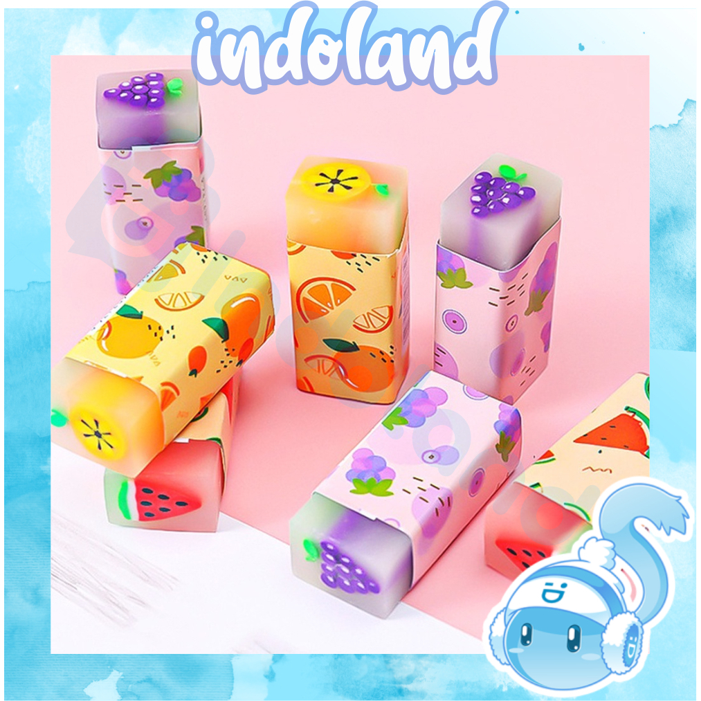 ☀ INDOLAND ☀  Penghapus Karet / Eraser / Hapusan Pensil Motif Buah 1 Pcs S068