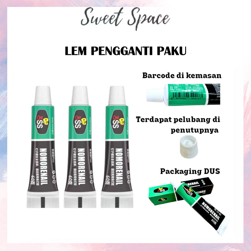 LEM PENGGANTI PAKU 3SS LEM PEREKAT 60ML [SWEETSPACE]