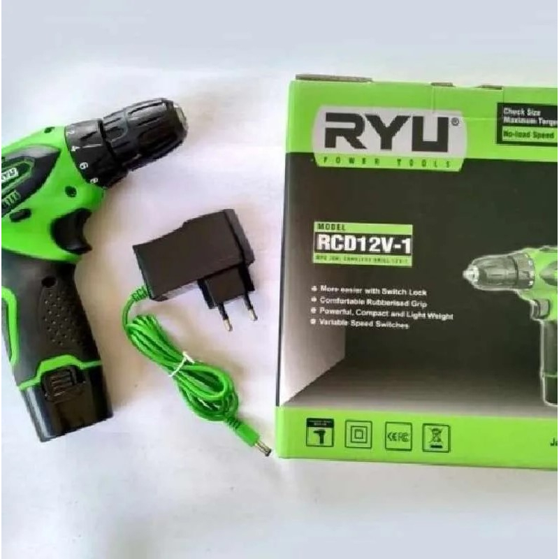 MESIN BOR BATERAI RYU/ CORDLESS DRILL RYU 12 V-1
