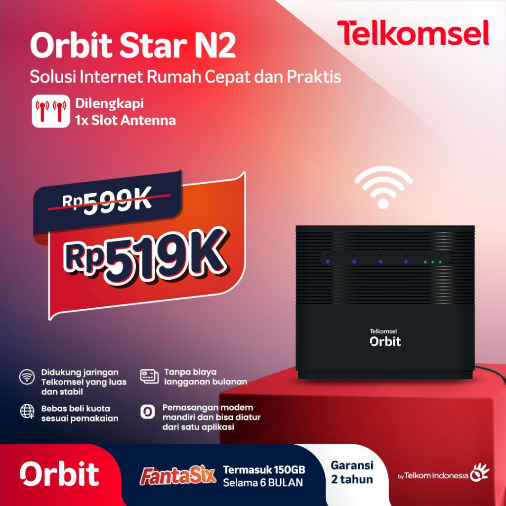 Telkomsel Orbit Star N2 Modem Wifi 4G High Speed