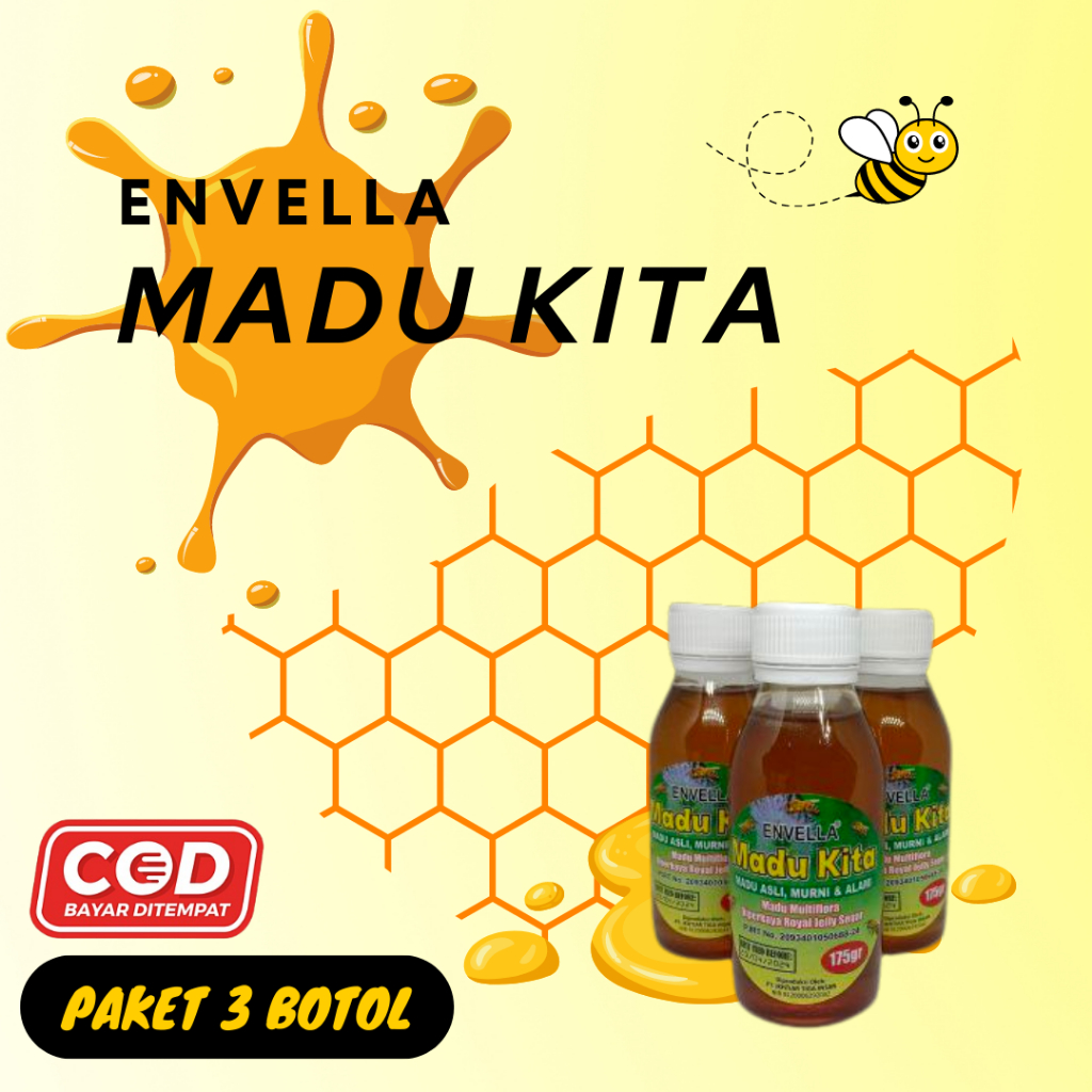 

PAKET 3 BOTOL - Madu Mini ENVELLA Madu Kita Madu Multiflora Madu Asli