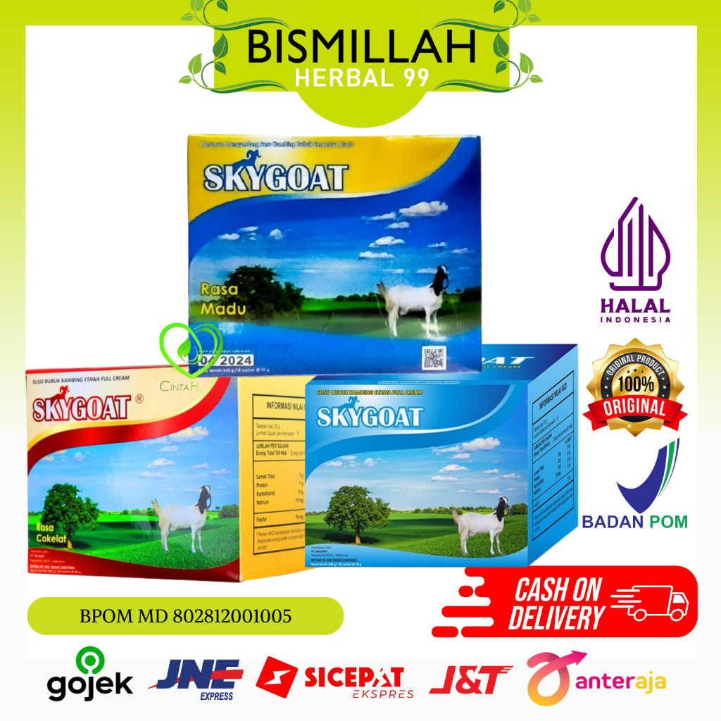 

SKYGOAT - SUSU KAMBING PREMIUM ASLI 100% ORIGINAL ETAWA - SKYGOAT BOX 8 SACHET