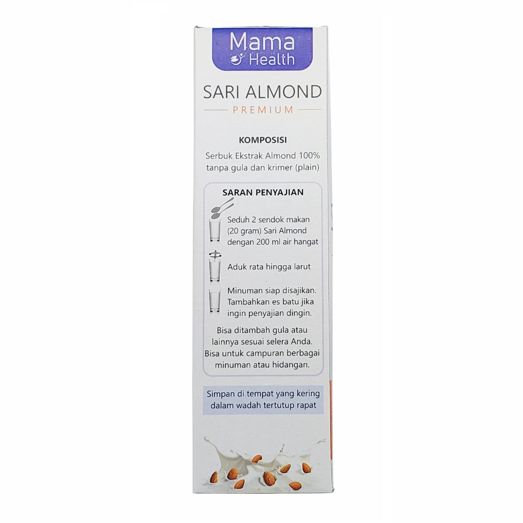 Mama Health Sari Almond Premium Unsweetened Whole Almondmilk Susu Bebas Gula Krimer Diary Free