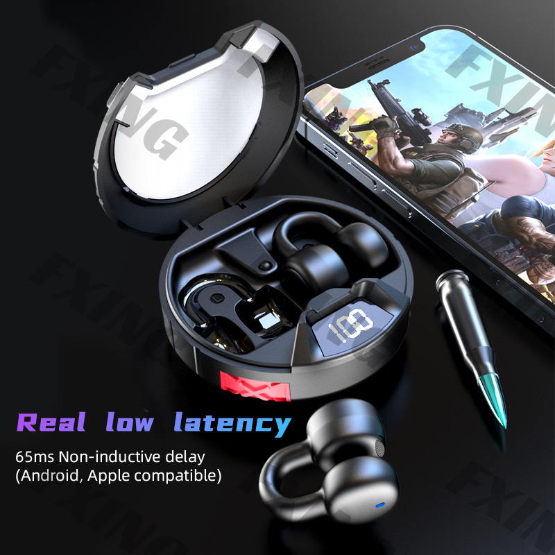 Original FXING K23 Wireless Headphone Bone Conduction Earring Gaming Sports Clip Ear TWS Earphone Bluetooth Smartphone