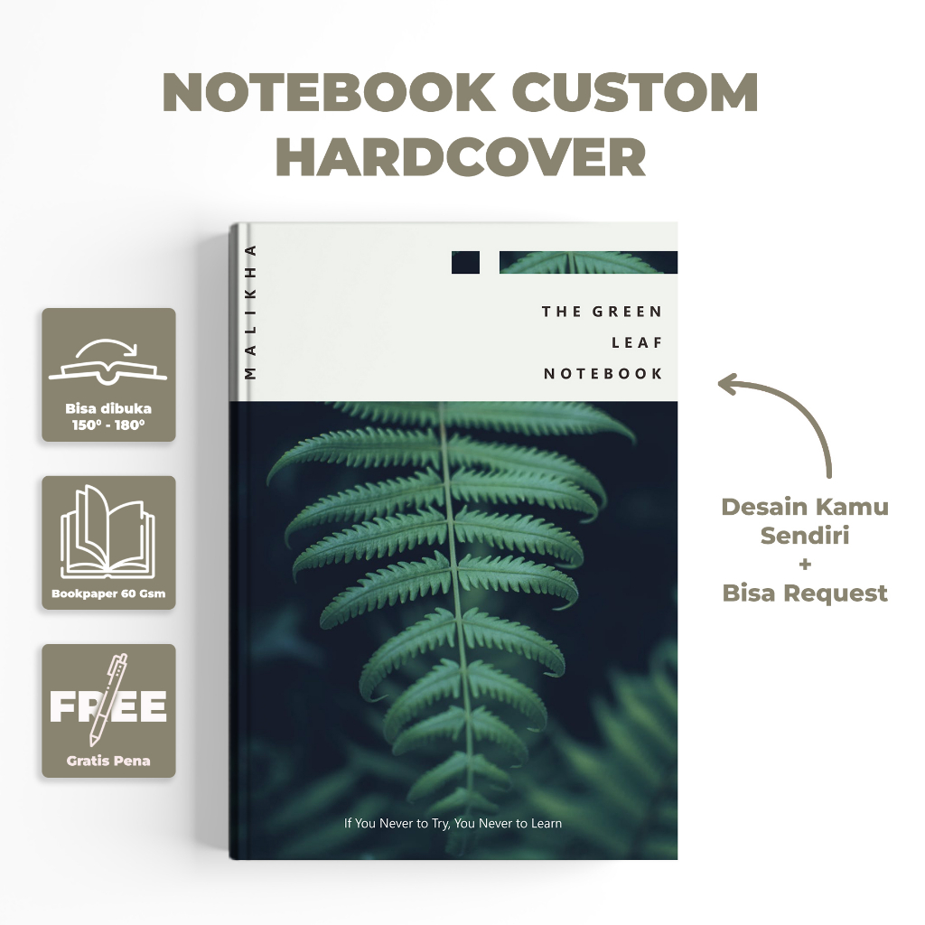 

notebook custom 50 lembar / notebook / notebook estetik / notebook keren / notebook hadiah / notebook kekinian / notebook hadiah / notebook murah / notebook leaf
