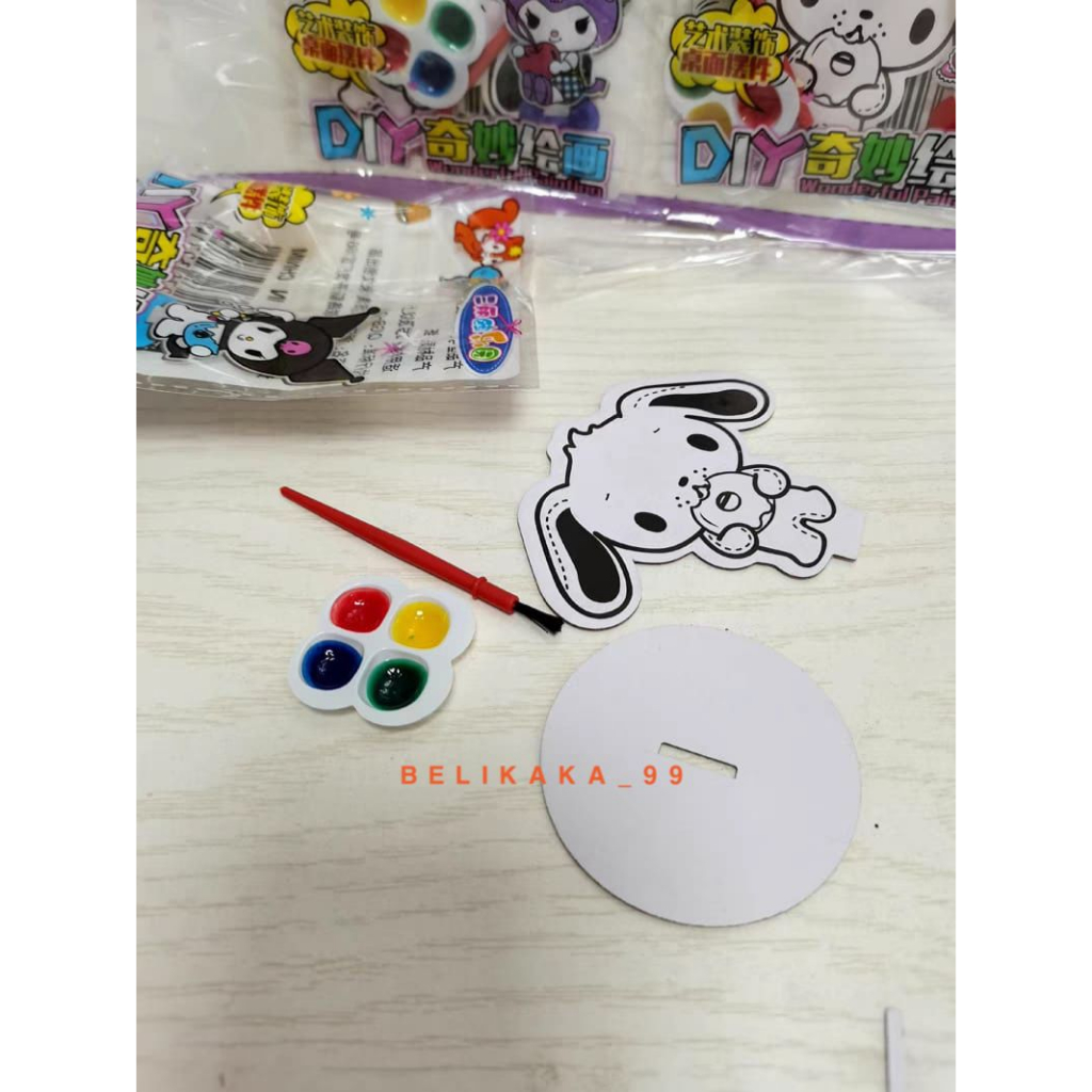 (24 SET) MAINAN DIY BELAJAR MELUKIS GAMBAR CAT AIR ANAK MOTIF SANRIO / MAINAN EDUKASI ANAK MEWARNAI DENGAN CAT AIR / DIY PAINTING KIDS / WATERCOLOR PAINTING