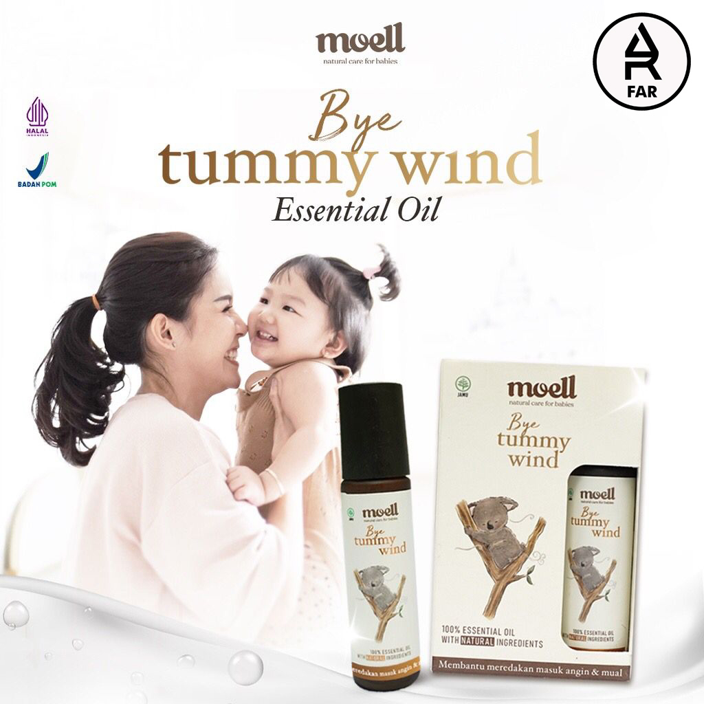 Moell Bye Tummywind Natural Essential Oil / Pereda Masuk Angin &amp; Perut Kembung / BPOM