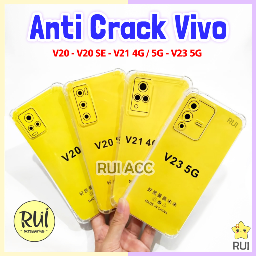 Anti Crack Case Bening VIVO V20 V21 4G V23 5G V20 SE Polos Softcase Jelly Silikon Lentur