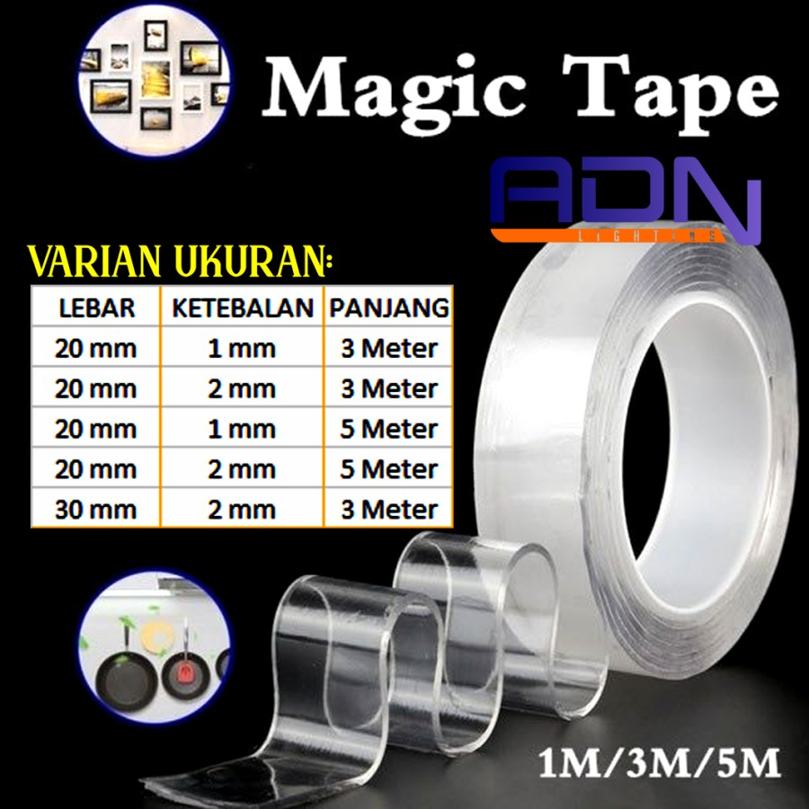 Double Tape Nano STRONG Isolasi Bening Super Kuat Import Dobel Doble Tip 2 sisi multifungsi