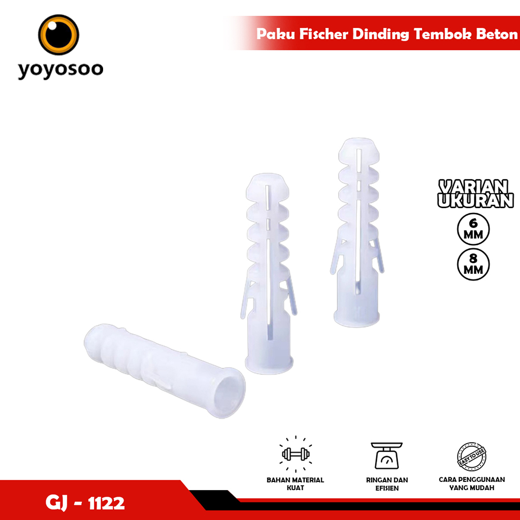 Paku Penahan Beban Dinding Fischer isi 25pcs - YOYOSOO