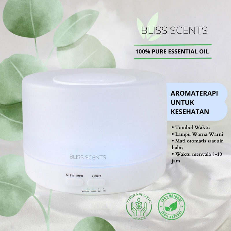 BLISS SCENTS Diffuser Aromatherapy 500ml tanpa remote tanpa essential oil