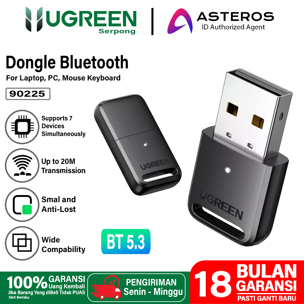 UGREEN Wireless USB Bluetooth 5.3 5.0 Dongle Receiver Transmitter For Laptop PC Keyboard Mouse